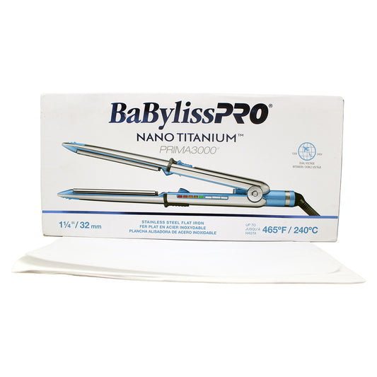 BabylissPRO Nano Titanium Prima 3000 Stainless Steel Flat Iron 1.25" 1 Count