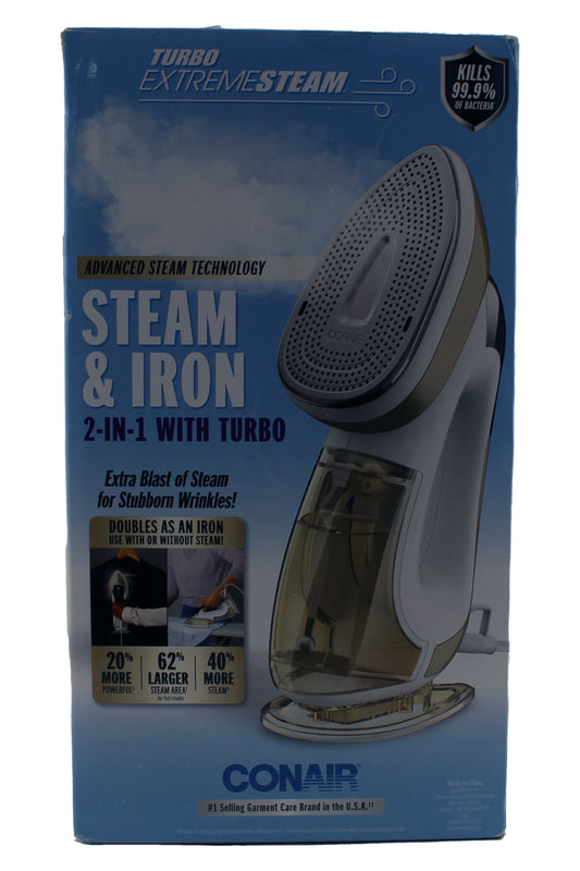 Conair Turbo Extreme Stream Steam and Iron 2 in 1 With Turbo White 1 Count