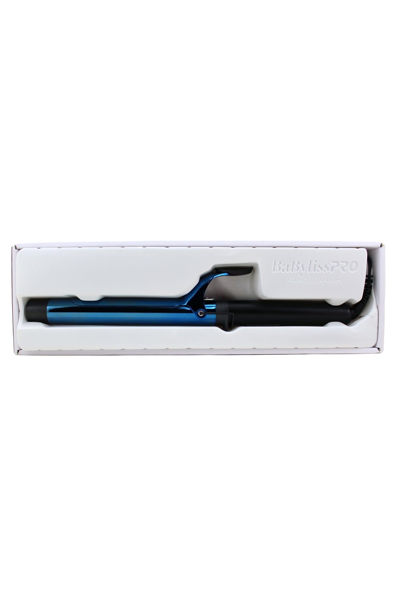 BaByliss Pro Nano Titanium Extended-Barrel Curling Iron 1 1/4", Blue/Black