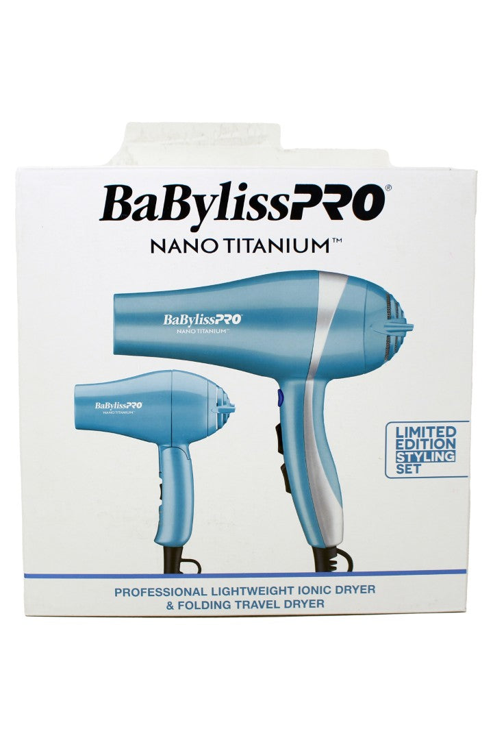 BaBylissPro Nano Titanium Lightweight Ionic Dryer & Folding Travel Dryer