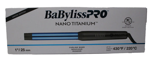 BaBylissPRO Nano Titanium Limited Edition Black & Blue 1" Curling Wand