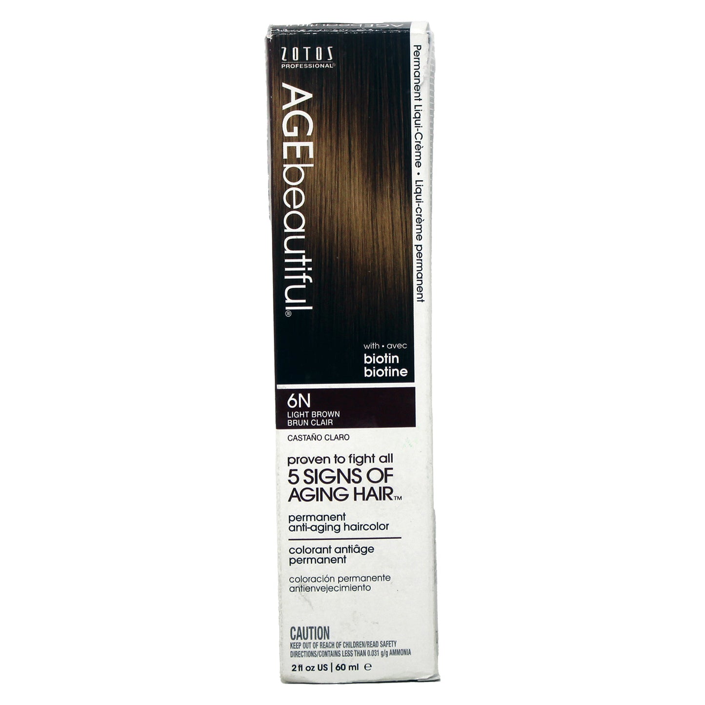 AGEbeautiful Permanent Anti-Aging Hair Color 6N Light Brown 2 Ounces