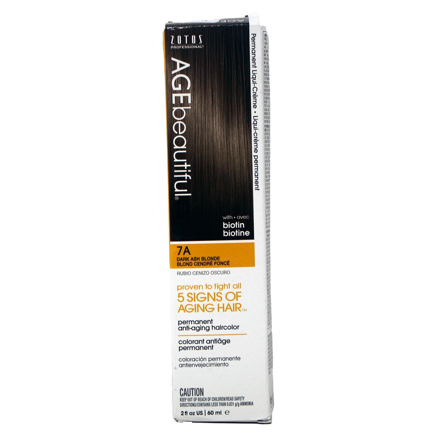 AGEbeautiful Permanent Hair Color, 7A Dark Ash Blonde 2 Ounces