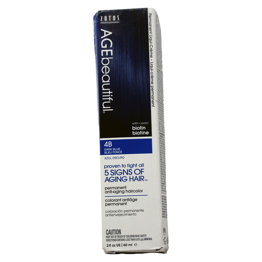 AGEbeautiful Permanent Anti-Aging Hair Color 4B Dark Blue 2 Ounces