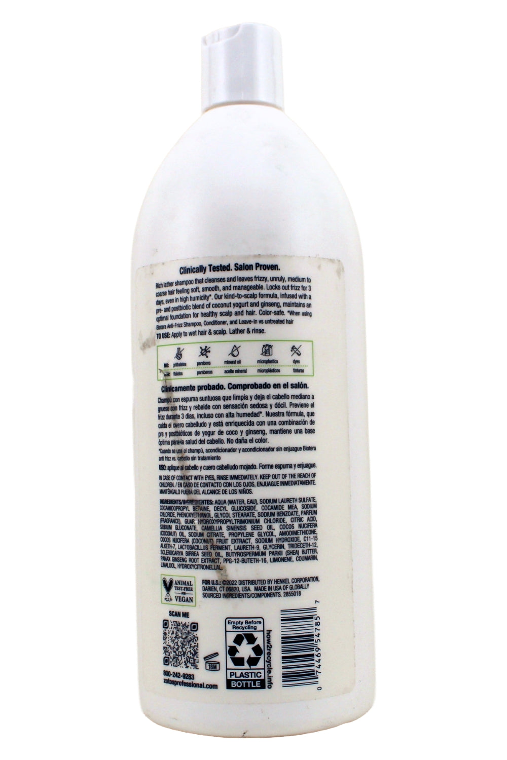 Biotera Anti Frizz Smoothing Shampoo 32 Fl Ounce