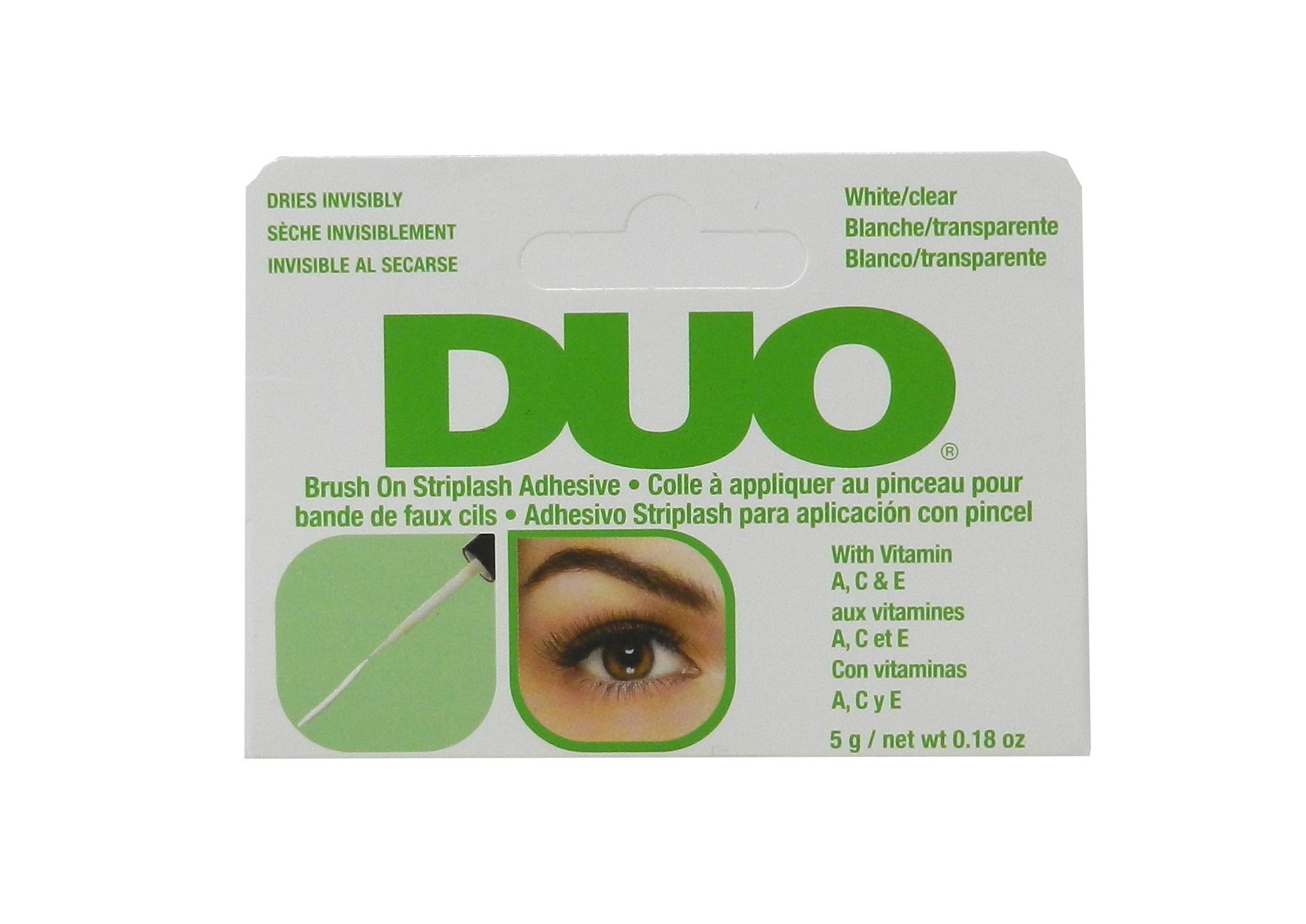 Duo Brush on Strop Lash Adhesive White Clear with Vitamin A,C & E 0.18 Ounce