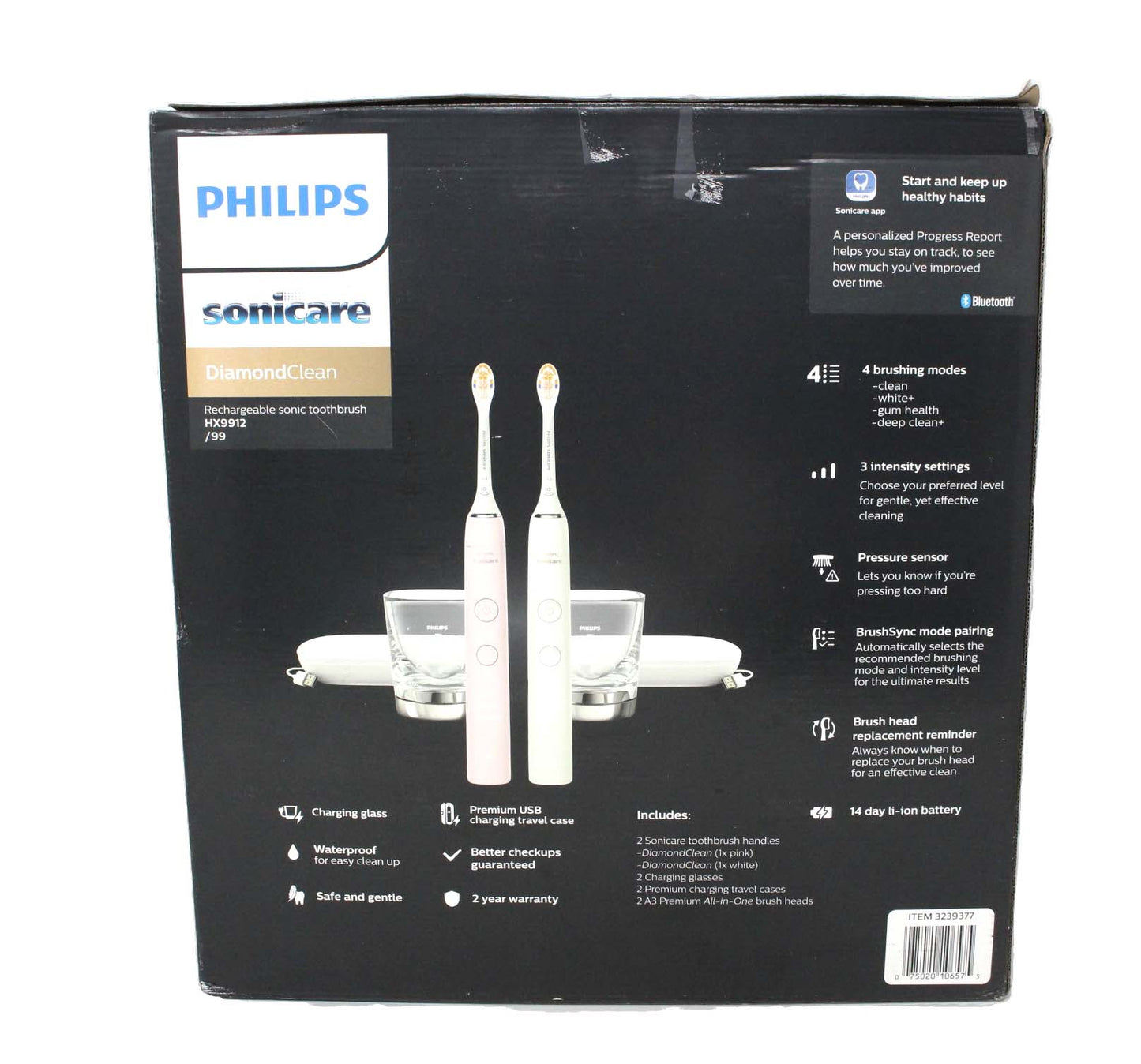 Philips Sonicare DiamondClean Power Toothbrush Set (Pink/White)