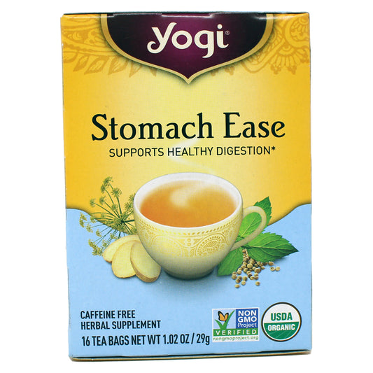 Yogi Stomach Ease Caffiene Free Herbal Supplement Tea Bags 16 Count