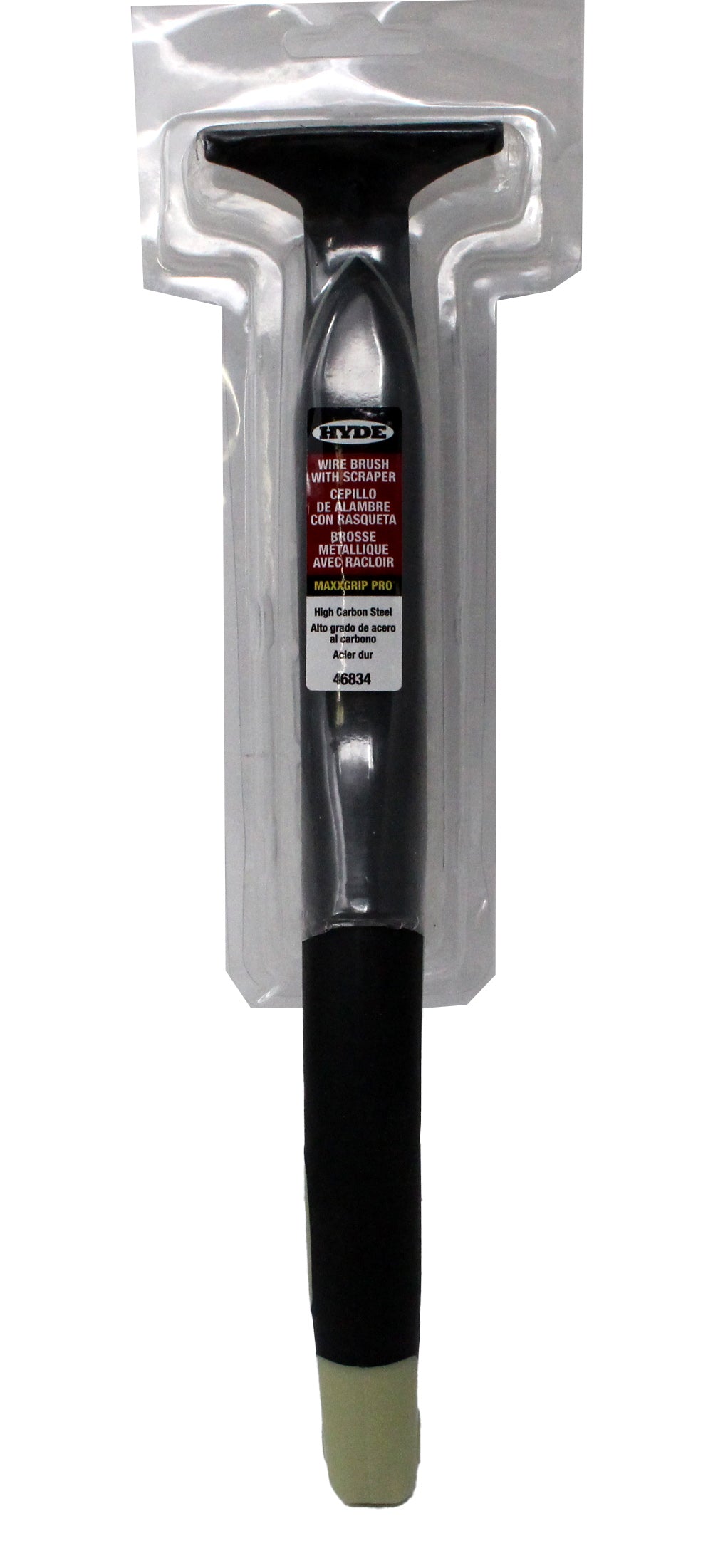 HYDE MAXXGRIP PRO Wire Brush With Scraper 11-3/4-Inch (46834)