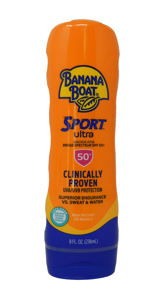 Banana Boat Sport Ultra Sunscreen Lotion SPF 50+ Clinically Proven 8 Ounces