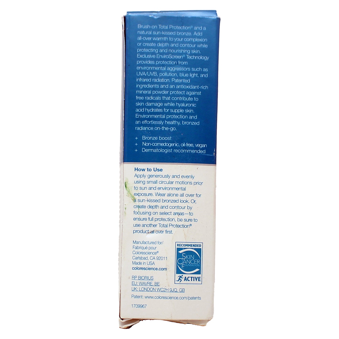 Colorescience Sunforgettable Brush-On Mineral Sunscreen Powder, Tan, 0.21 Oz