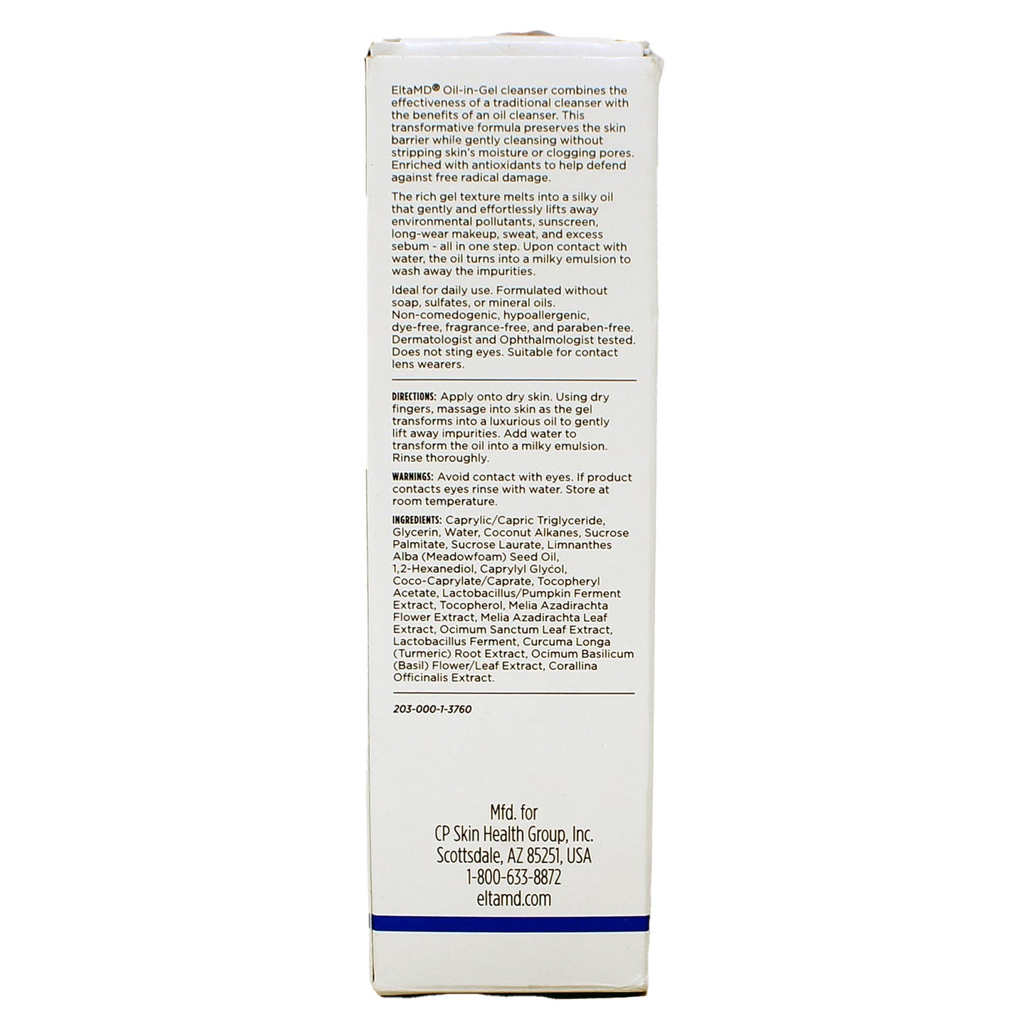 EltaMD Oil-In-Gel Facial Cleanser, 3.4 oz Tube