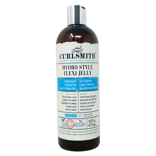 CURLSMITH Hydro Style Flexi-Jelly Vegan Defining Gel for Wavy, Curly, or Coily Hair (16 fl oz)