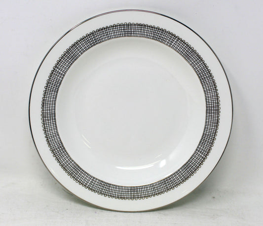 Wedgwood Vera Wang Gold Gilded Weave Platinum Rim Bone China Soup Plate 1 Count
