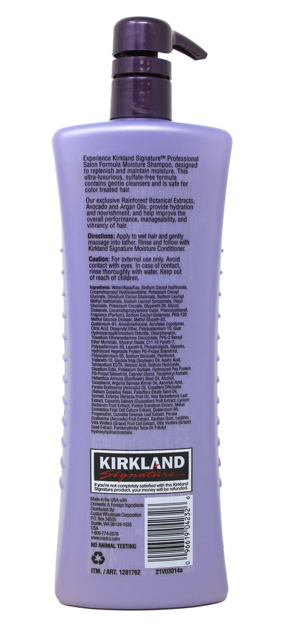 Kirkland Signature Professional Salon Formula Moisture Shampoo 33.8 Ounce