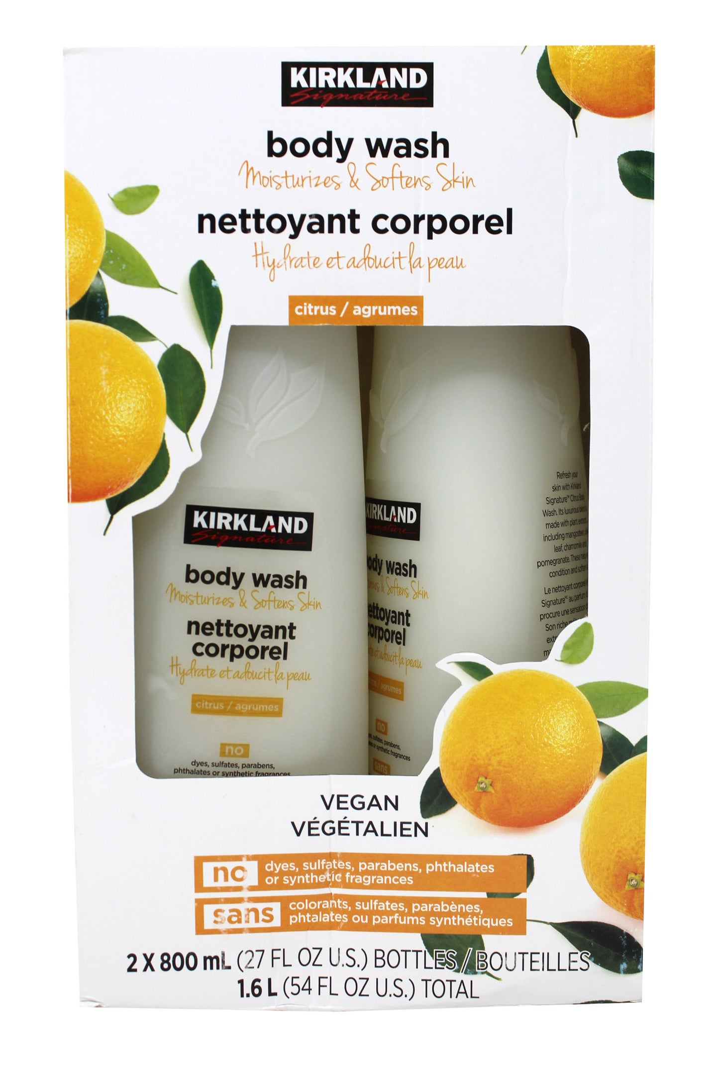 Kirkland Signature Citrus Vegan Body Wash 27 Ounce (2 Pack)