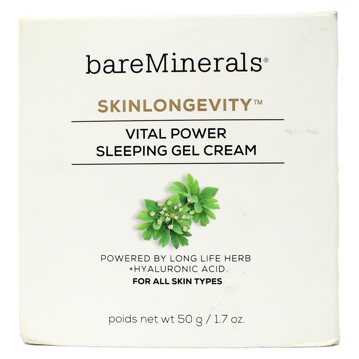 Bare Minerals Skinlongevity Vital Power Sleeping Gel Cream For All Skin Types 1.7 Ounce