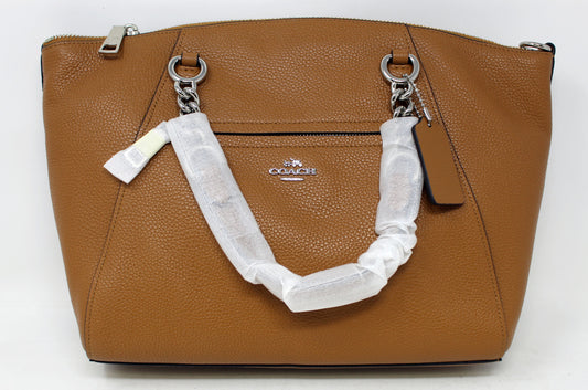 Coach Polished Pebbeled Leather SV/Light Saddle Chain Prairie 59501
