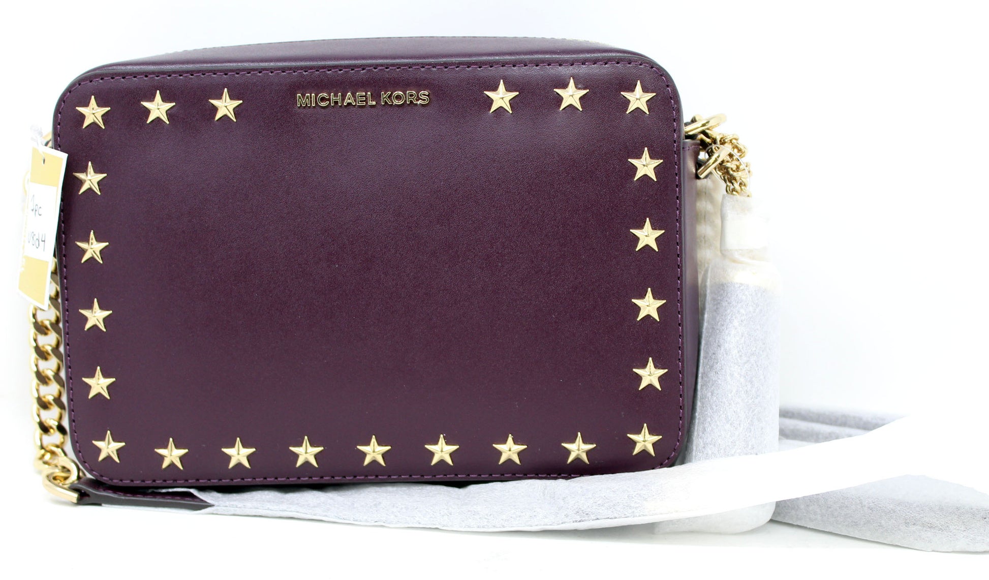 Michael Kors Ginny Medium Star Camera Bag Damson Leather