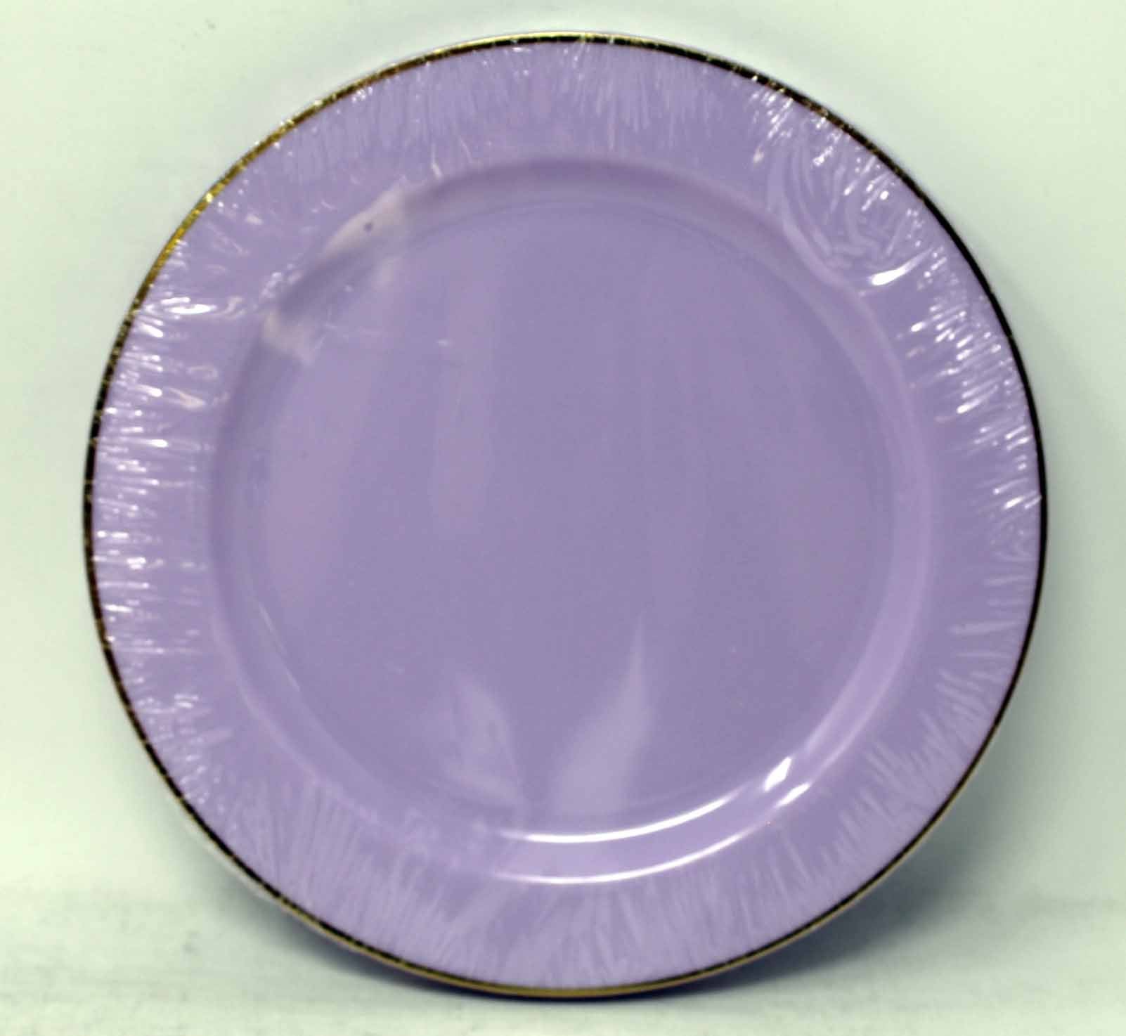 Spritz Reusable Non Scalloped Snack Plates Purple 8 Count