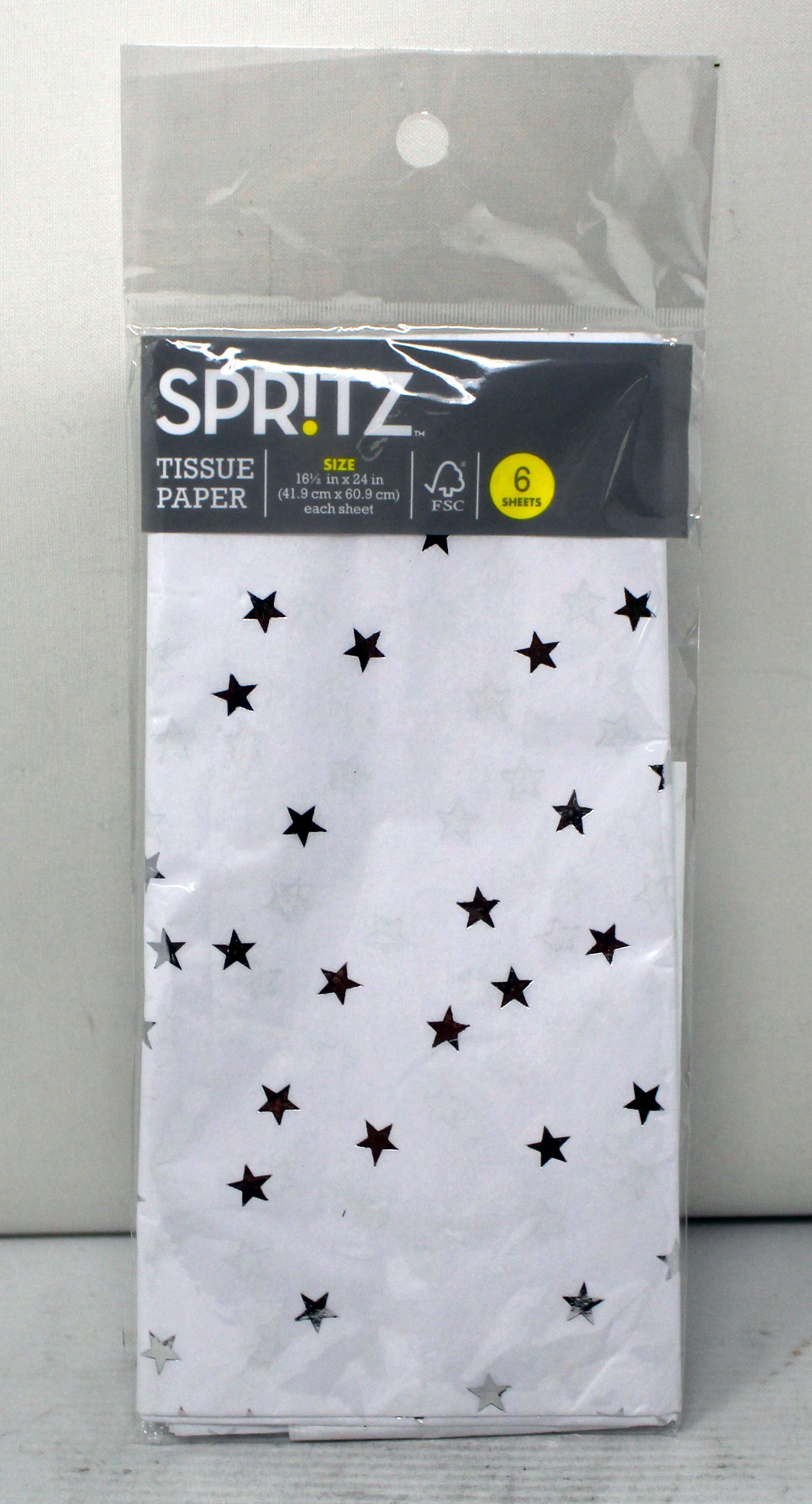 Spritz Silver Stars 16.5x24 In Tissue Paper 6 Sheets
