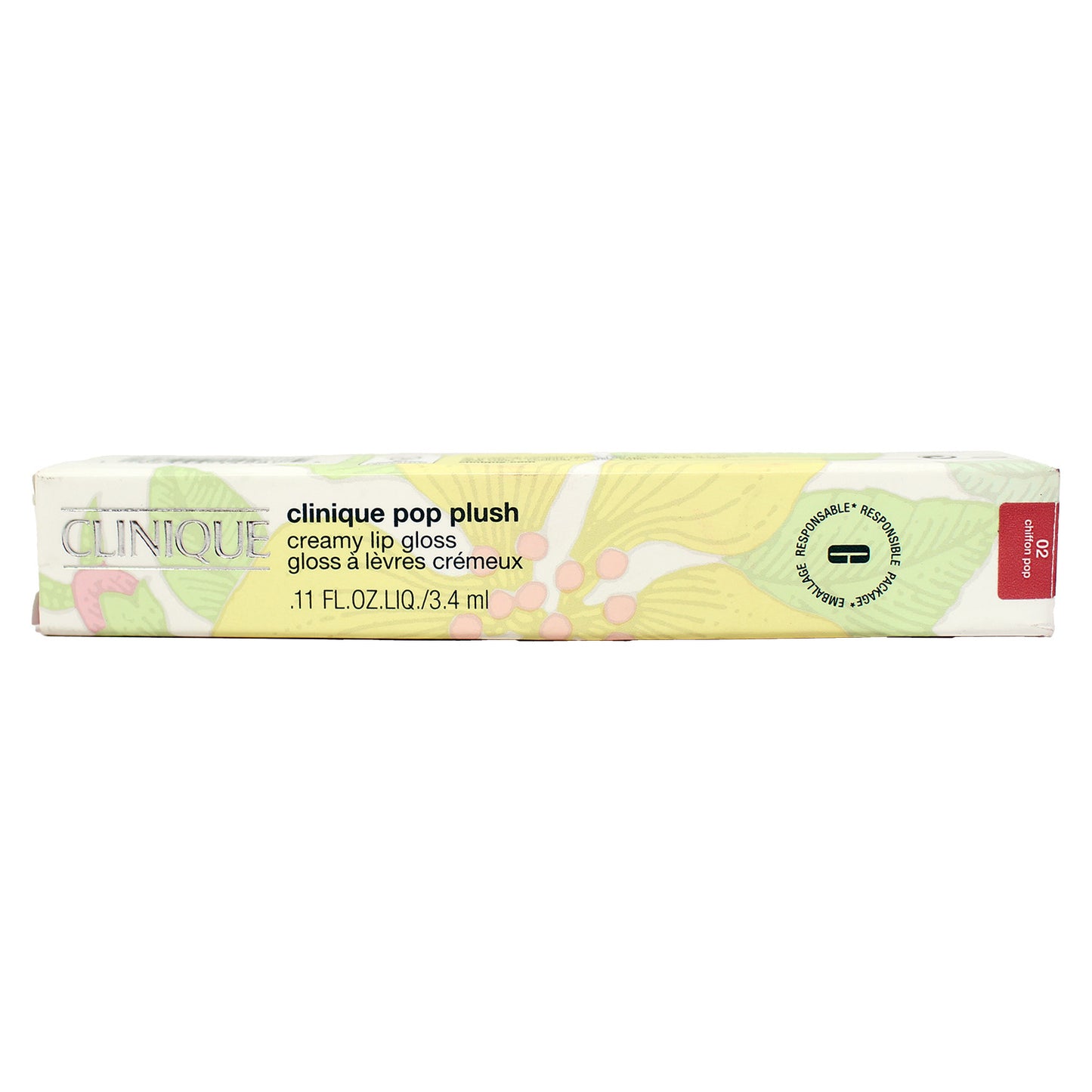 Clinique Pop Plush Creamy Lip Gloss 02 Chiffon Pop 0.11 Ounce