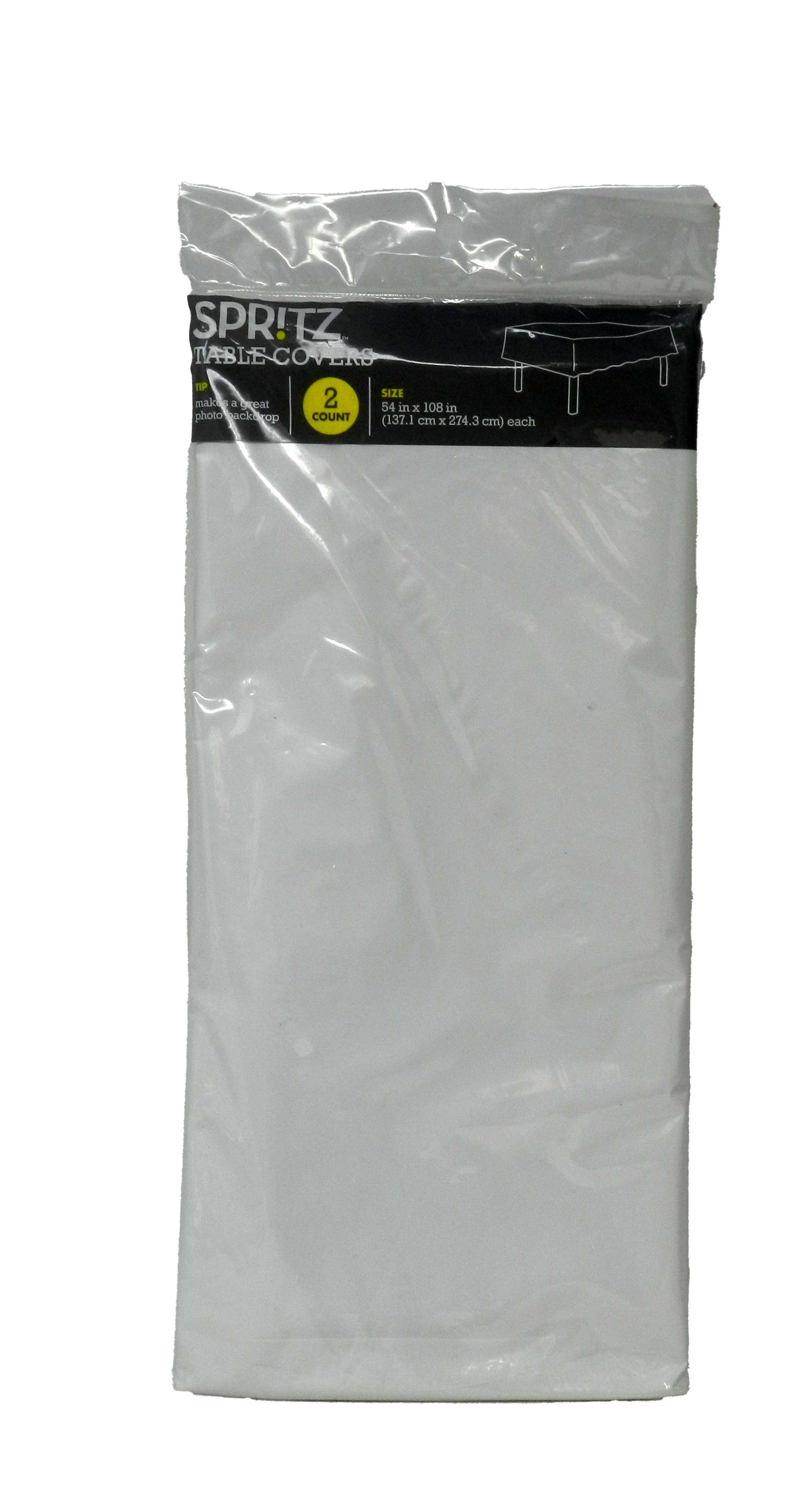 Spritz Table Covers 54 in x 108 in White 2 Count
