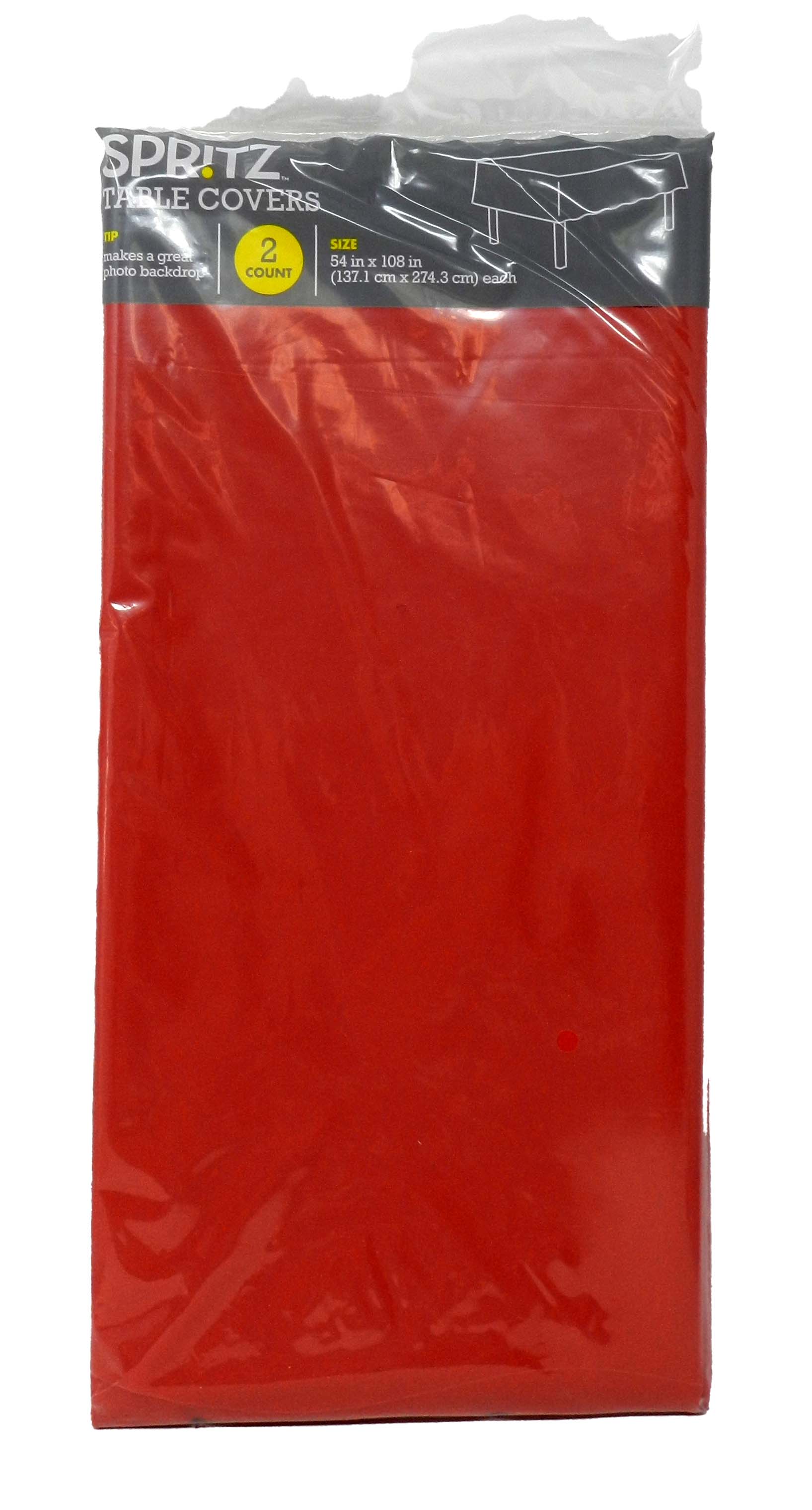 Spritz Table Covers 54 in x 108 in Red 2 Count
