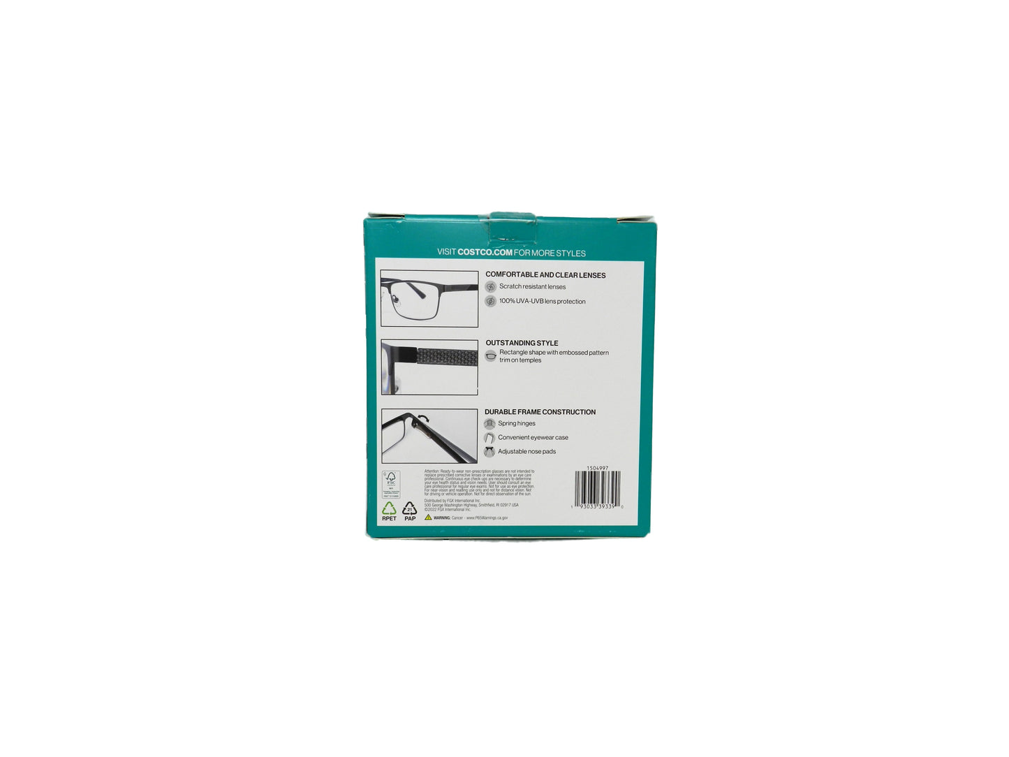 Design Optics By Foster Grant +2.00 Metal Frame Reading Glasses 3 Pack