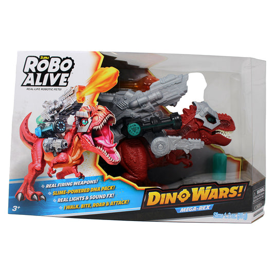 Zuru Robo Alive Dino Wars Mega-Rex Battling T-Rex With Armor & Weapons