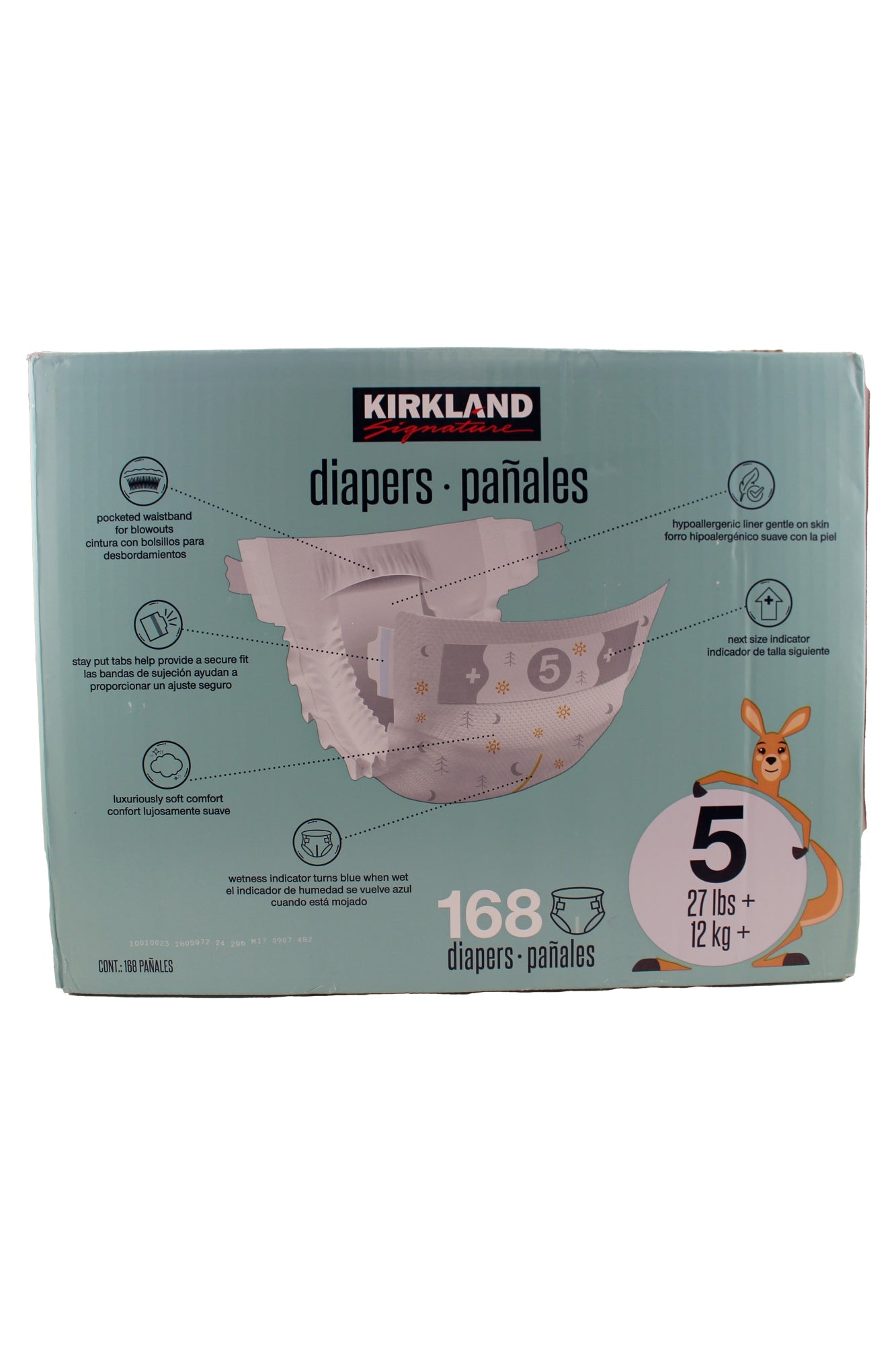 Kirkland Diapers Size 5 27 lbs + 168 Count