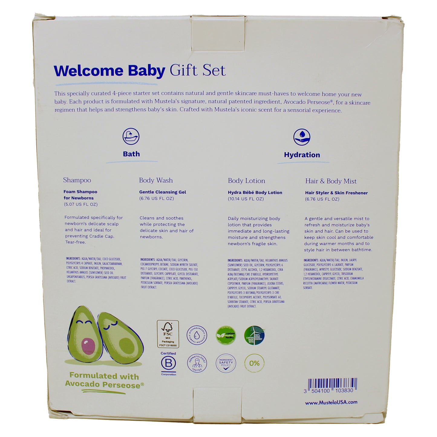 Mustela Welcome Baby Clean & Gentle Skincare Gift Set 4 Pieces