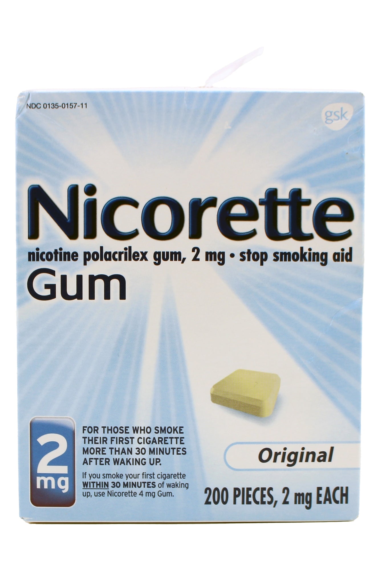 Nicorette Nictotine Polacrilex Gum 2 Mg Stop Smoking Aid Gum 200 Pieces