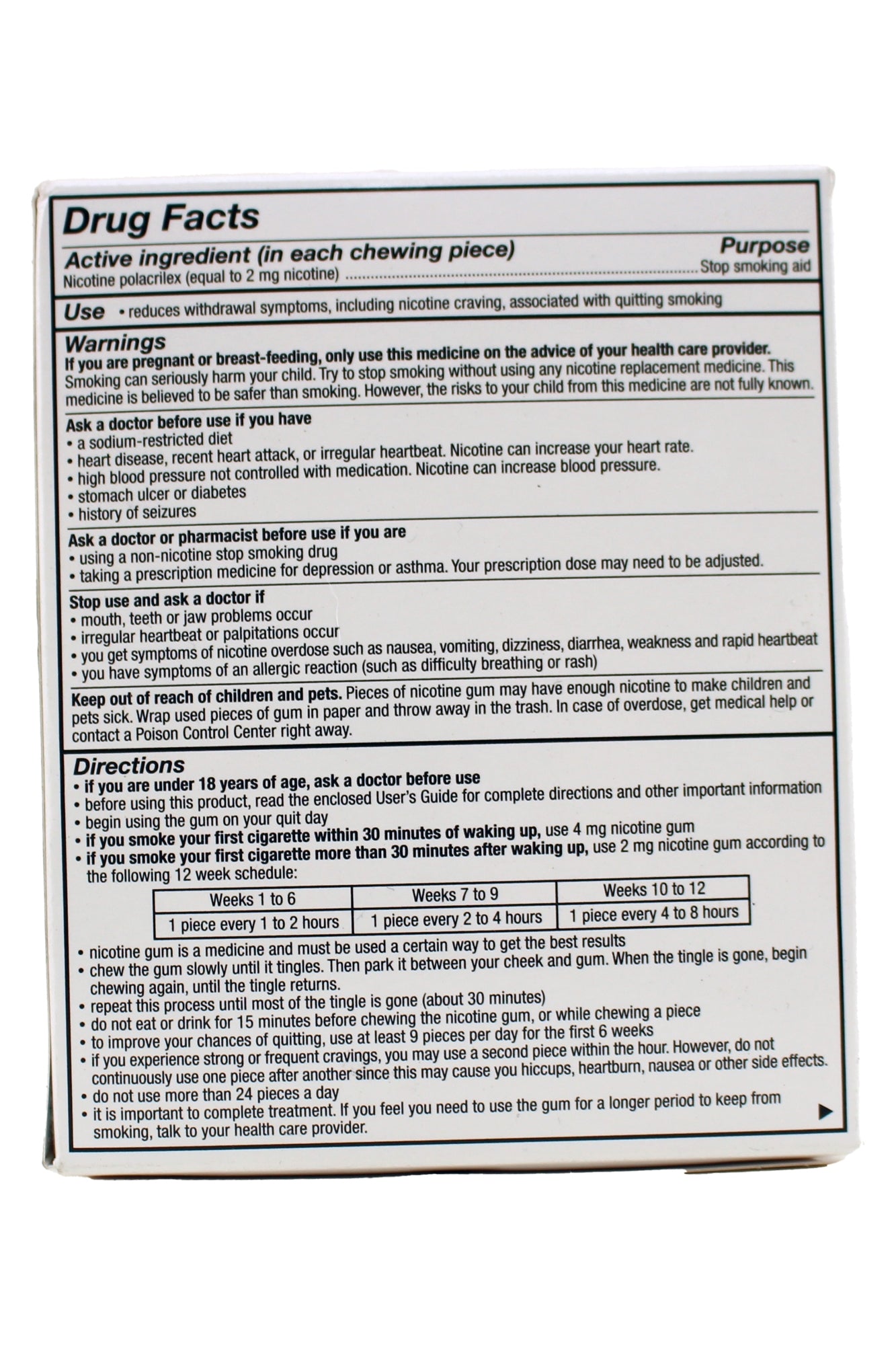 Nicorette Nictotine Polacrilex Gum 2 Mg Stop Smoking Aid Gum 200 Pieces