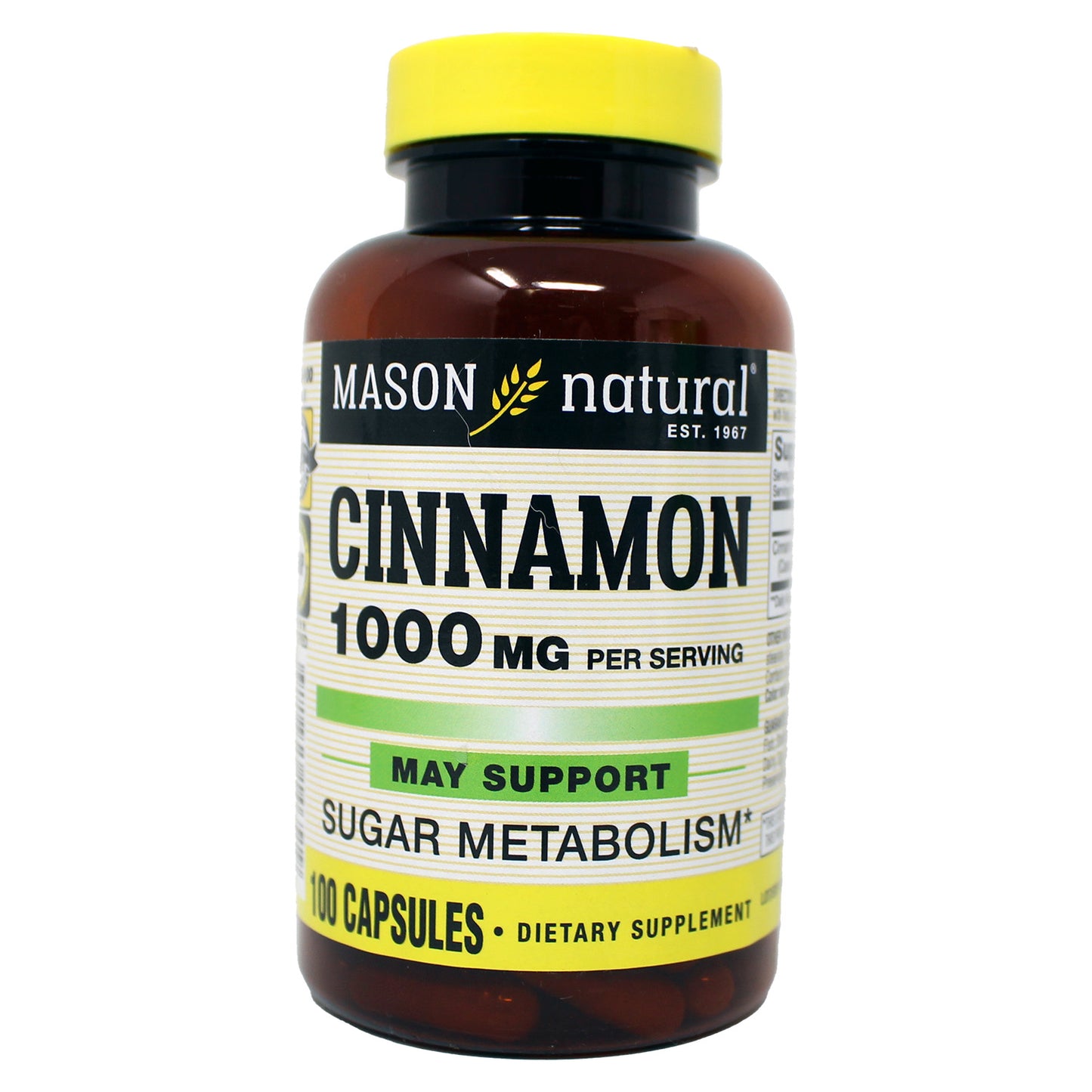 Mason Natural Cinnamon 1000 MG Sugar Metabolism 100 Capsules