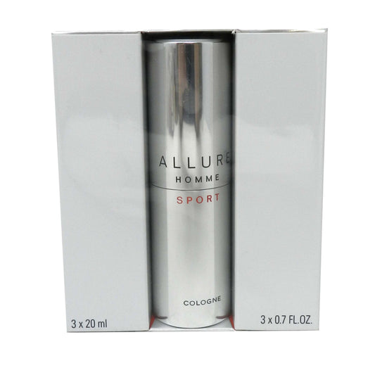 Chanel Allure Homme Sport Cologne Eau De Toilette Travel Spray Refills 3X0.7Ounces