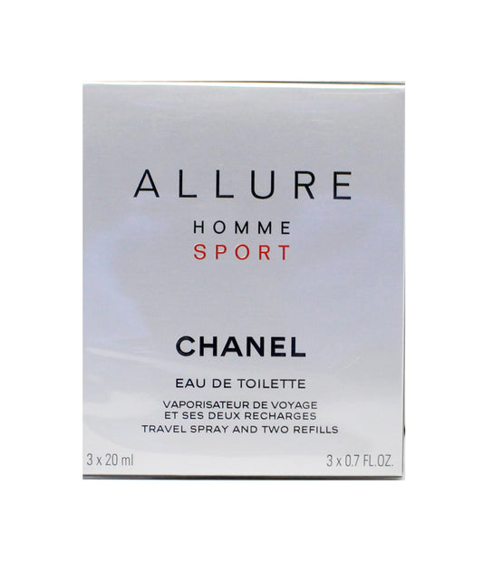 Chanel Allure Homme Sport Eau De Toilette Gift Set 3 x 0.7 Ounce