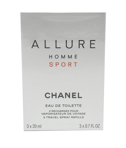 Chanel Allure Homme Sport Eau De Toilette Travel Spray Refills 3 X 0.7 Ounces