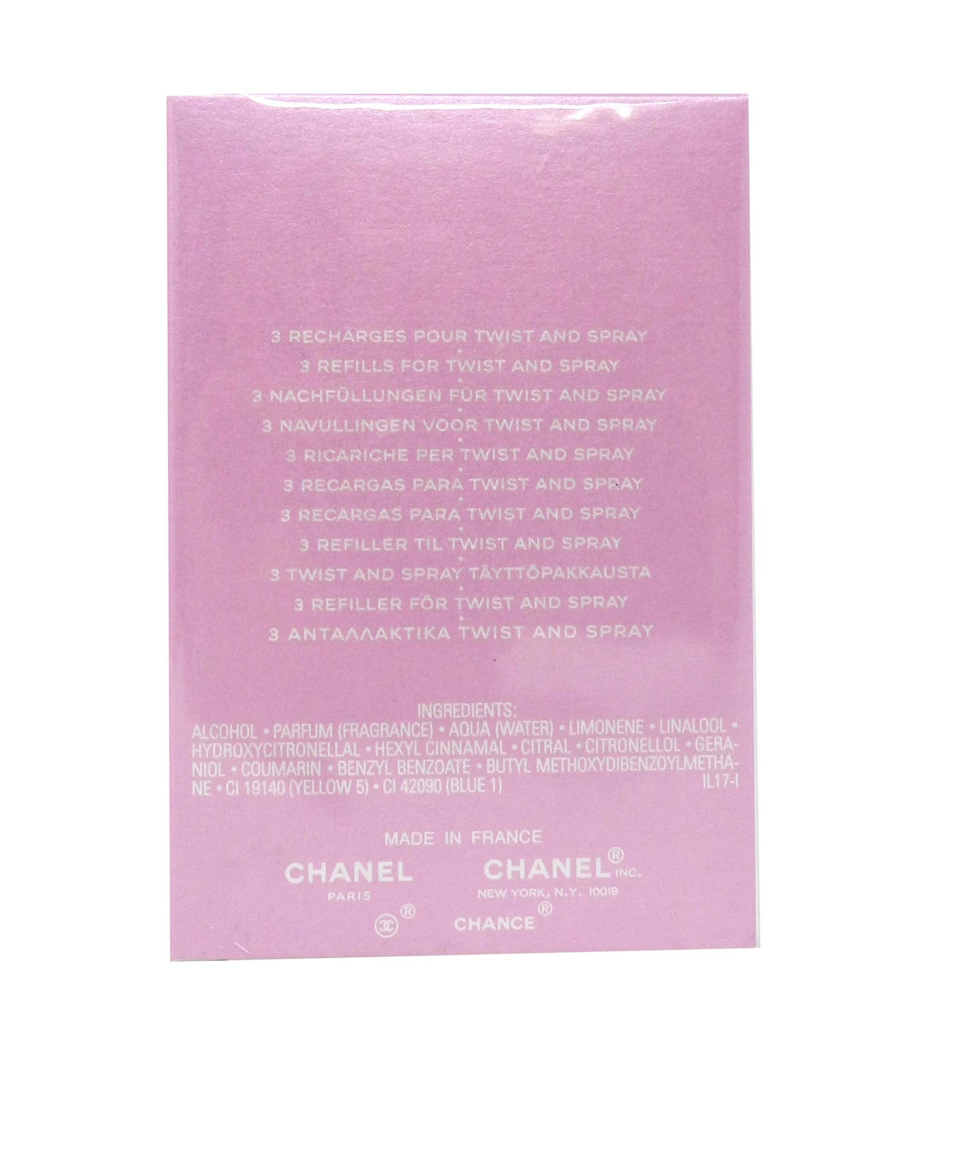 Chanel Chance Eau Tendre Eau de Toilette Travel Spray 20ml + 2 X