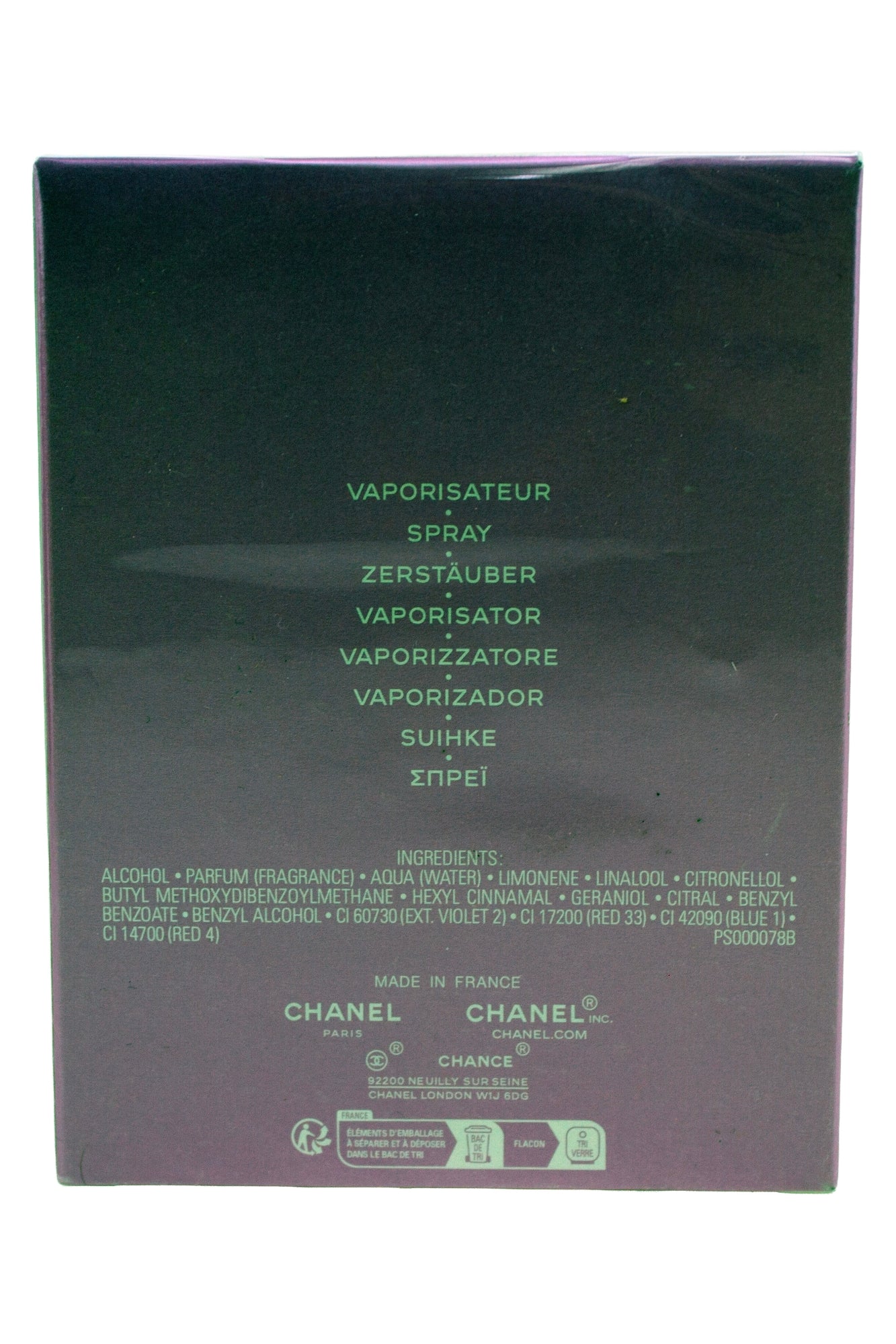 Chanel Chance Eau Splendide Eau De Parfum Spray 3.4 Fl Ounce