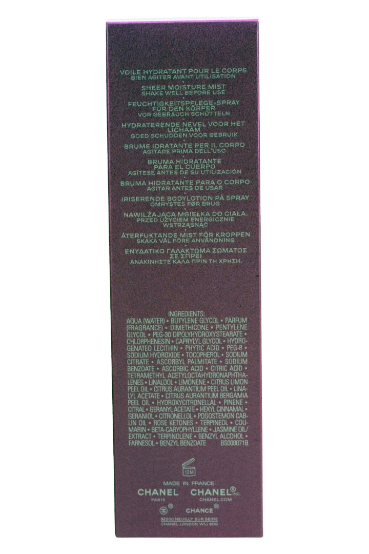 Chanel Chance Eau Fraiche Sheer Moisture Mist 3.4 Fl Ounce