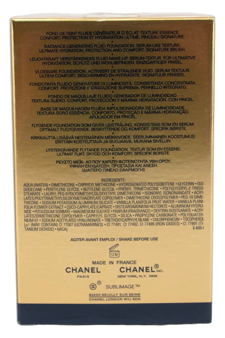 Chanel Sublimage L'Essence De Teint Ultimate Radiance Generating Serum Foundation BR12 1.35 Ounce