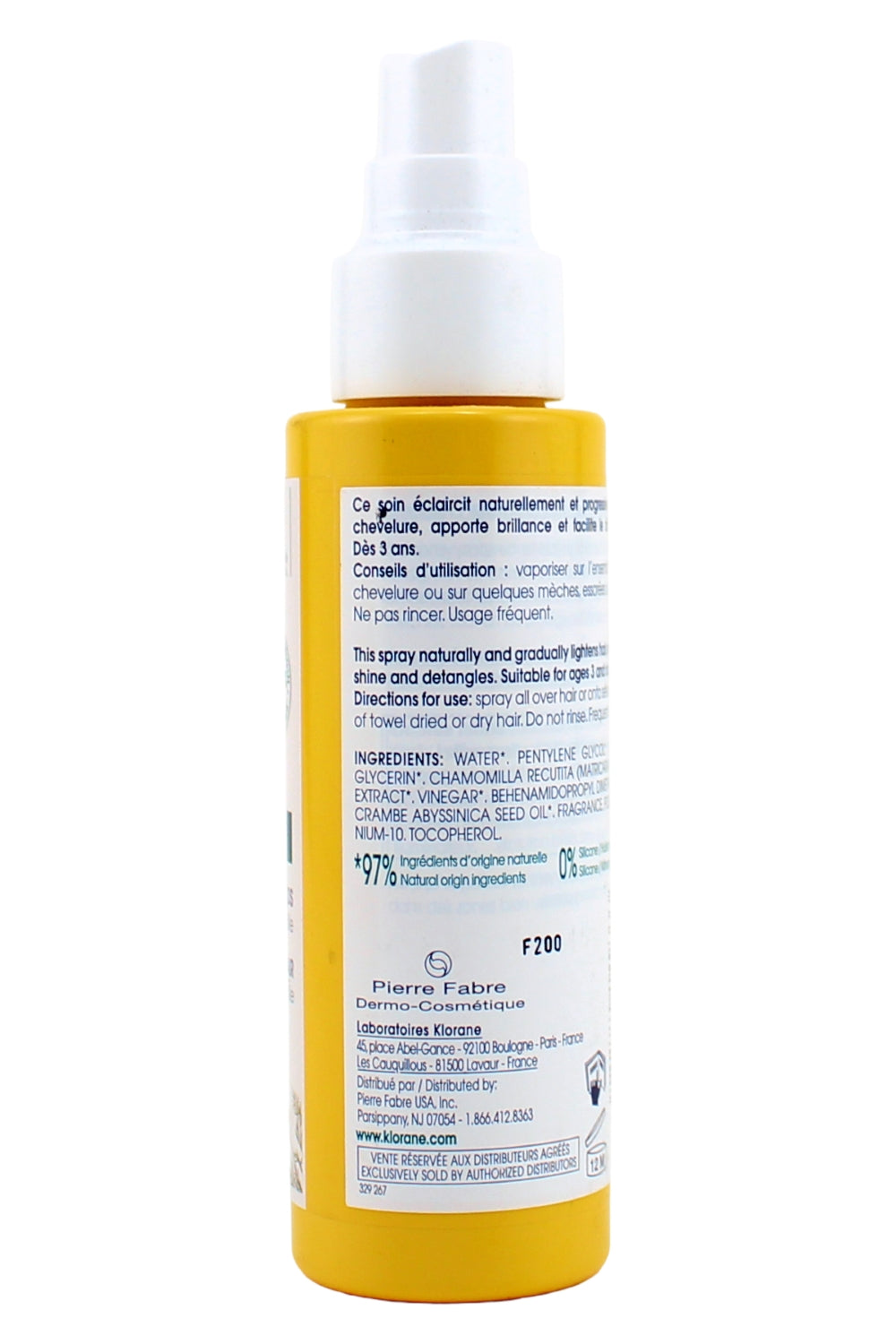 Klorane Brightening - Blonde Hair Spray with Chamomile 3.3 Ounce