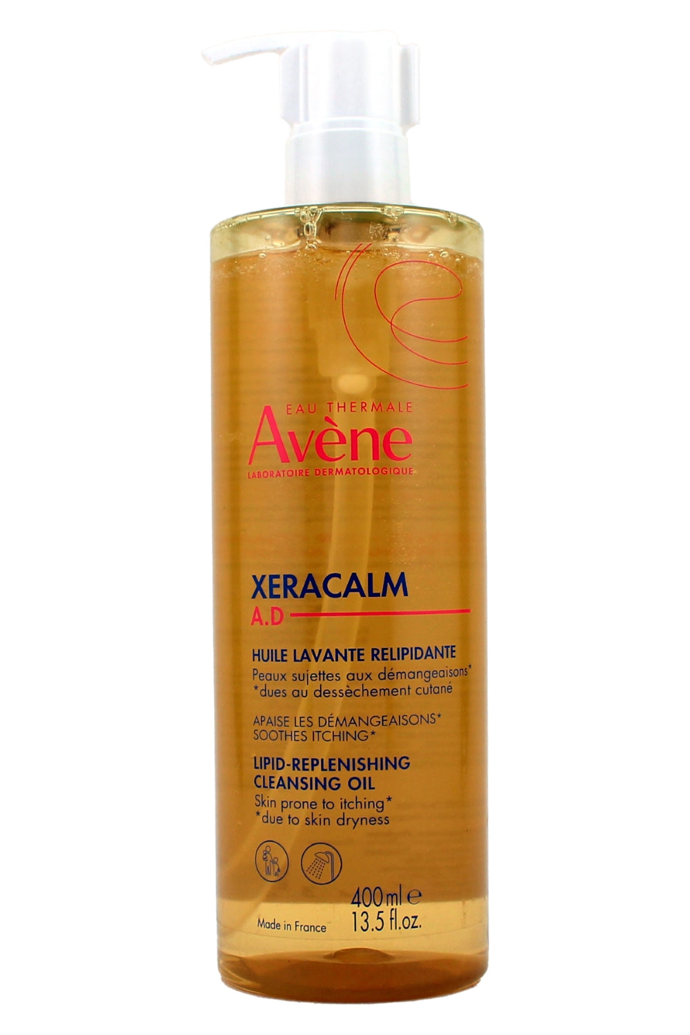 Avene Xeracalm A.D Lipid-Replenishing Cleansing Oil, Atopic Dermatitis, Eczema-Prone, Fragrance-Free, Pump, 13.5 Oz