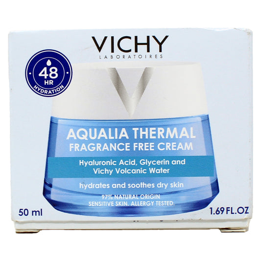 Vichy Aqualia Thermal Fragrance Free 48HR Rehydrating Cream 1.69 Ounces