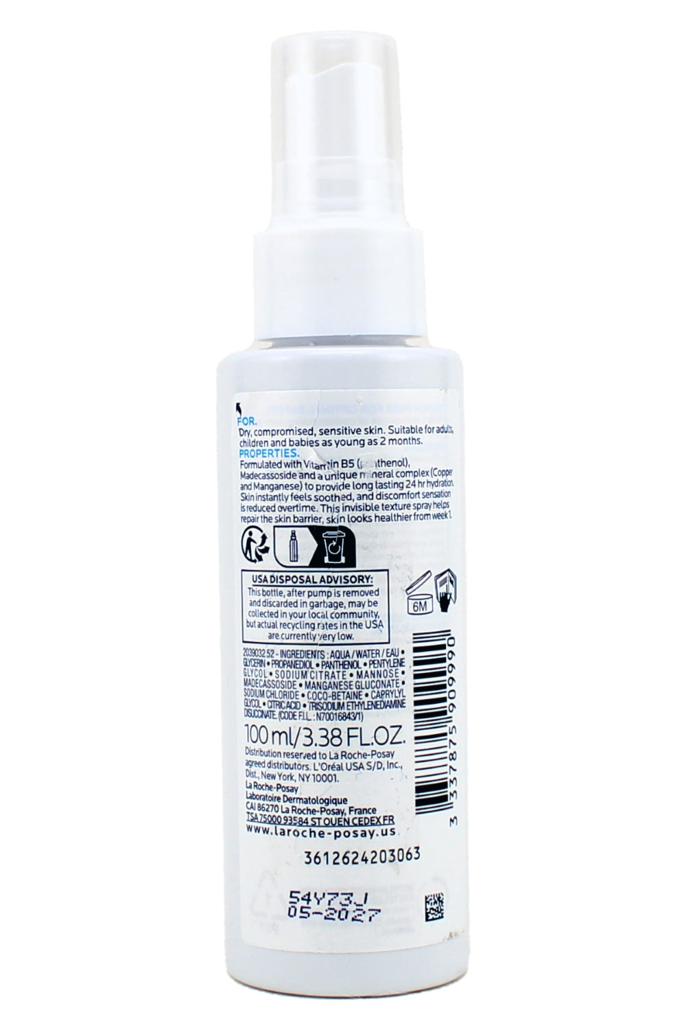 La Roche-Posay Cicaplast B5 Spray for Sensitive Skin 3.38 Fl Ounce