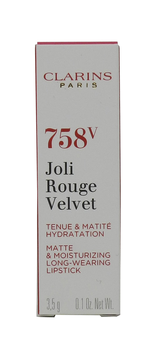 Clarins Joli Rouge Velvet Moisturizing Lipstick 758V Sandy Pink 0.1 Ounce
