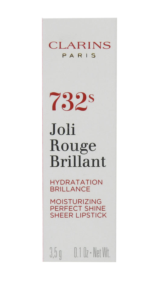 Clarins Joli Rouge Brillant Moisturizing Lipstick 732s Grenadine 0.1 Ounce