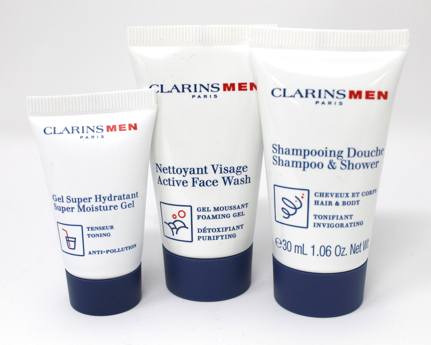 Clarins Men Travel Exclusive Relax & Fly Routine Kit 4 Pieces