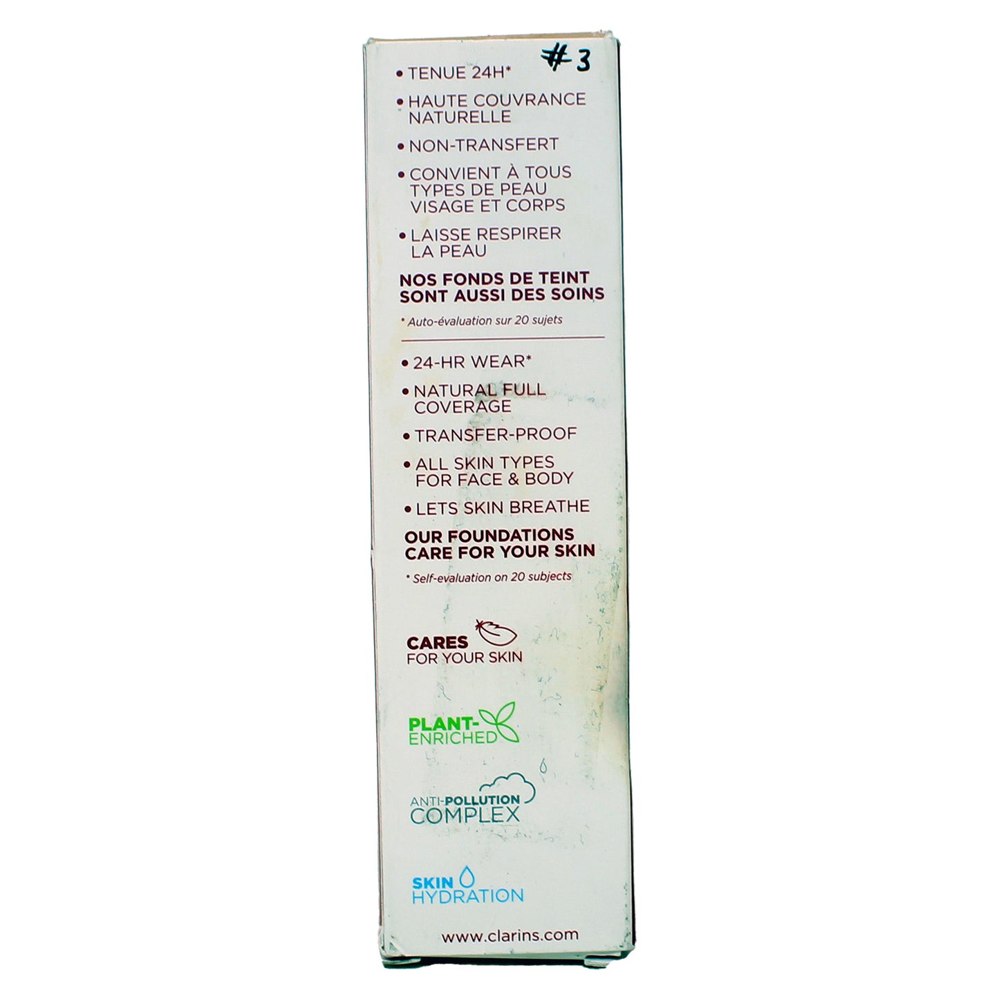 Clarins Everlasting Long-Wearing & Hydrating Matte Foundation 110.5W Tawny 1 Oz